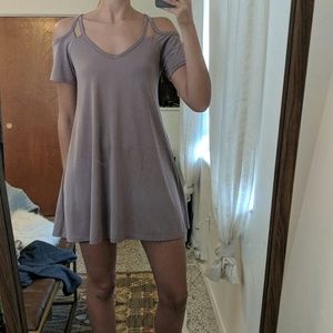 Cold shoulder swing dress